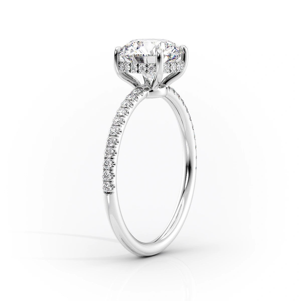 Hera Luxgem | 1.5 Carat E. Cushion 18K White Gold Pave