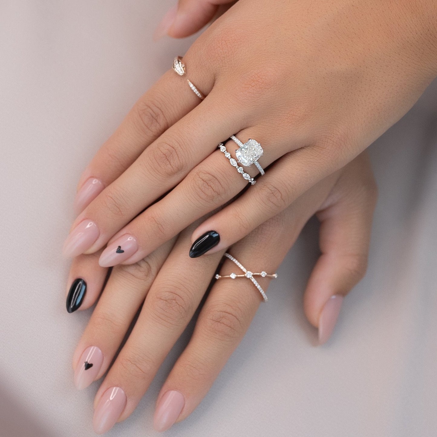 Hera Luxgem | 1.5 Carat E. Cushion 18K White Gold Pave