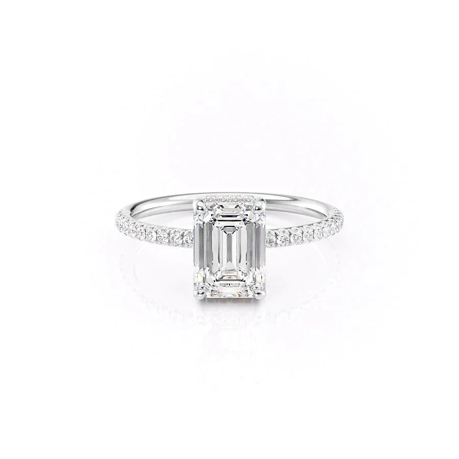 Hera Luxgem | 3 Carat Emerald 18K White Gold Pave