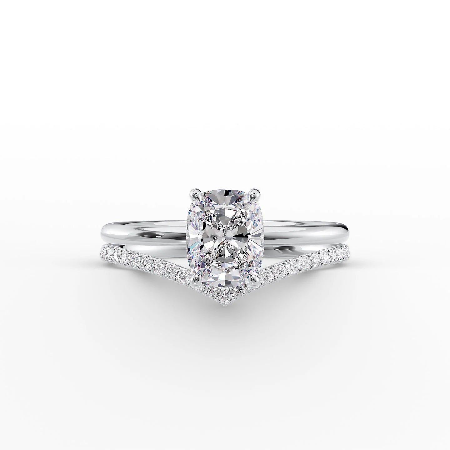 Hera Luxgem |  1.5 Carat E. Cushion 18K White Gold Solitaire
