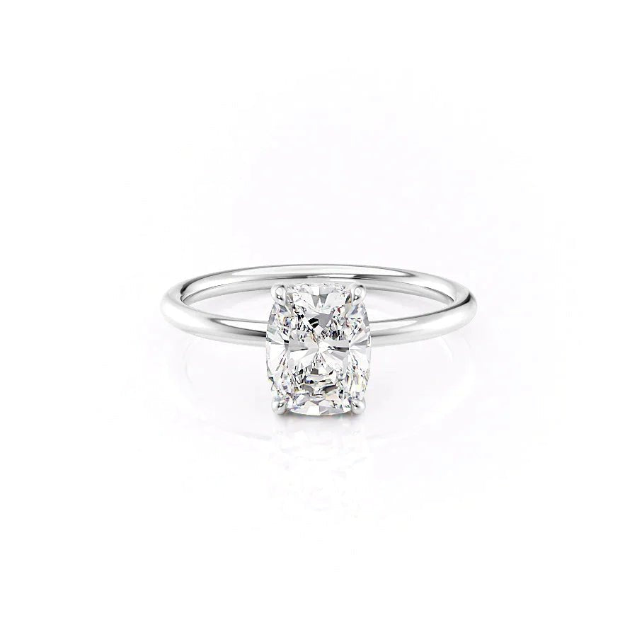 Hera Luxgem |  1.5 Carat E. Cushion 18K White Gold Solitaire