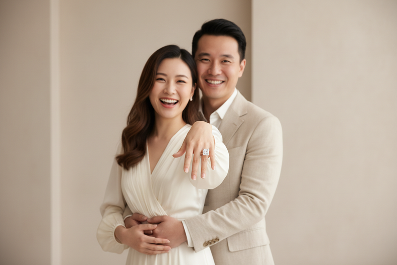 Asian Couple Engagement Photo 2